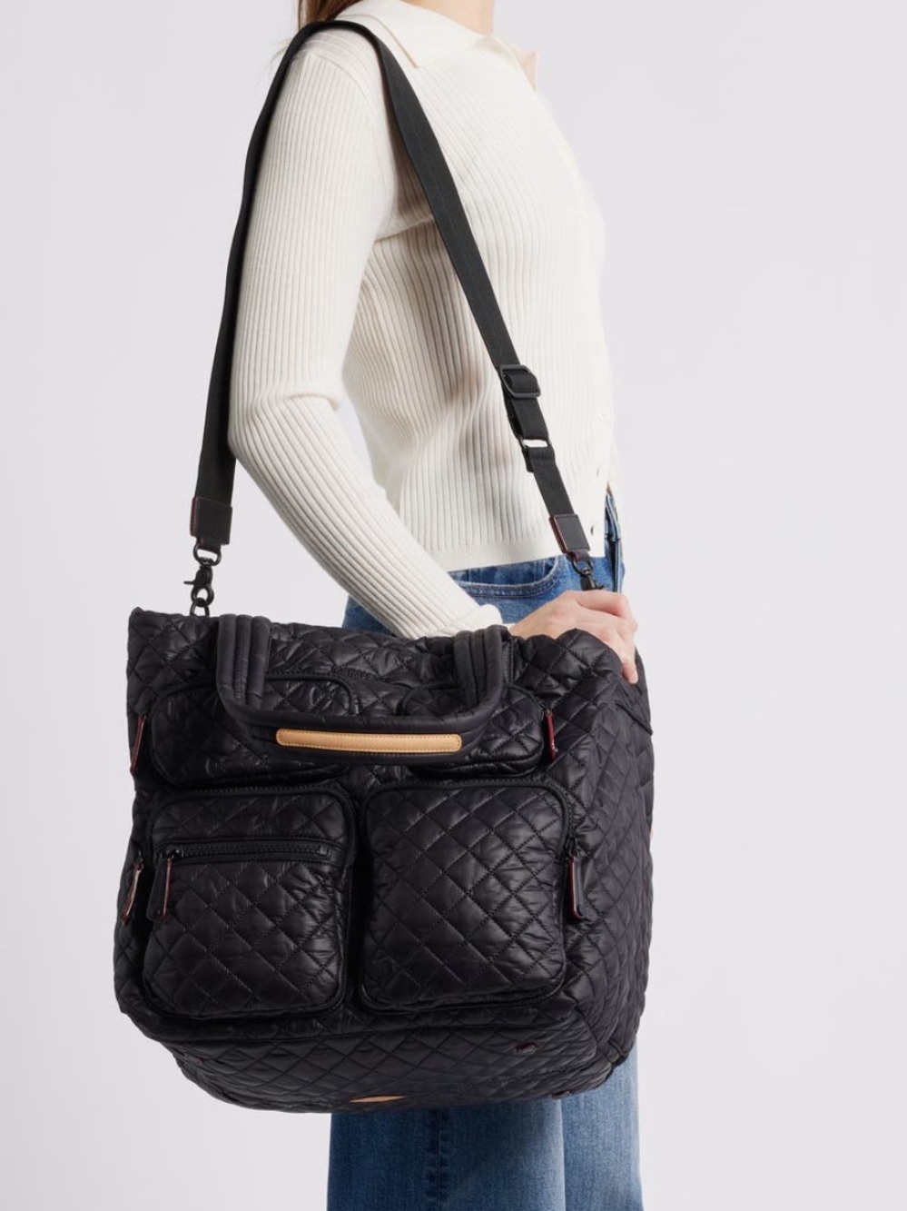 MZ Wallace Large Metro Quilted Nylon Travel Tote